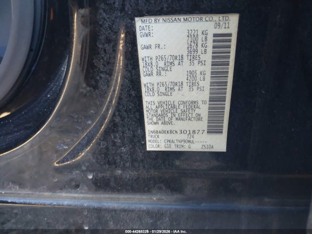 2012 NISSAN TITAN 1N6BA0EK8CN301877 Photo 8
