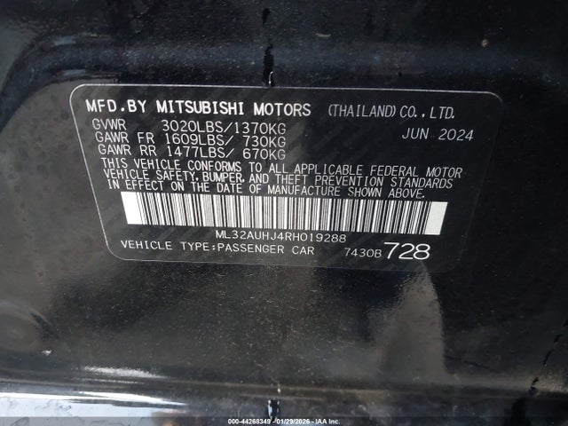 2024 MITSUBISHI MIRAGE ML32AUHJ4RH019288 Photo 8