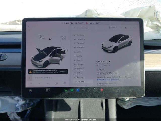 2021 TESLA MODEL Y 5YJYGDEE5MF214063 Photo 6