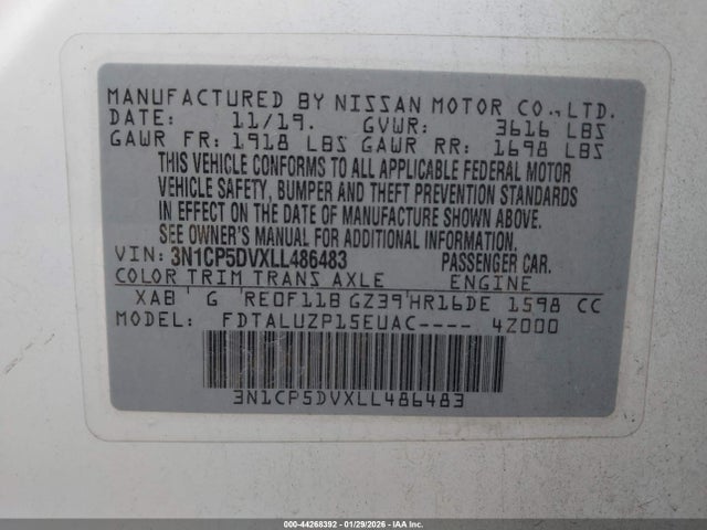 Nissan Kicks Sr Xtronic Cvt 2020 3N1CP5DVXLL486483 Image 9