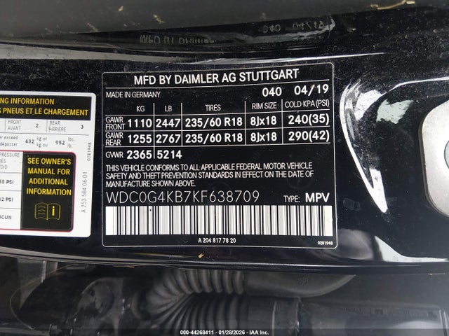 WDC0G4KB7KF638709 Mercedes-Benz Glc 300 4matic