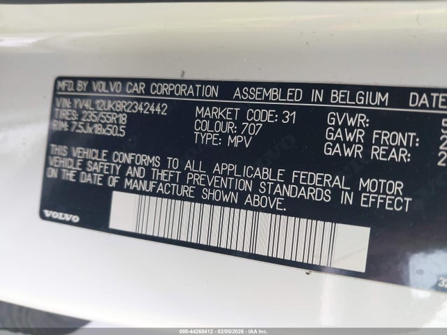 2024 Volvo Xc40 B5 Core Bright Theme/b5 Core Dark Theme მანქანა იყიდება აუქციონზე, vin: YV4L12UK8R2342442, აუქციონის ნომერი: 44268412