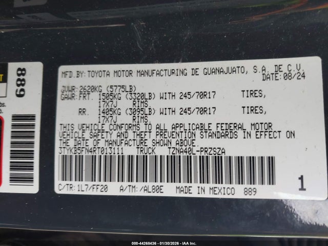 Toyota Tacoma Sr5 2024 3TYKB5FN4RT013111 Image 9