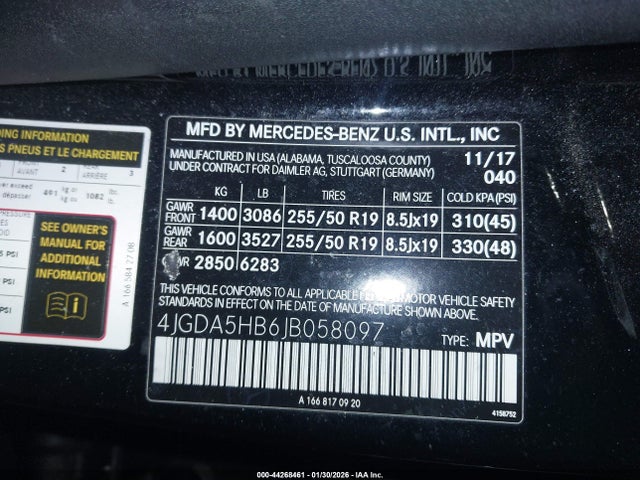 2018 Mercedes-benz Gle 350 4matic მანქანა იყიდება აუქციონზე, vin: 4JGDA5HB6JB058097, აუქციონის ნომერი: 44268461