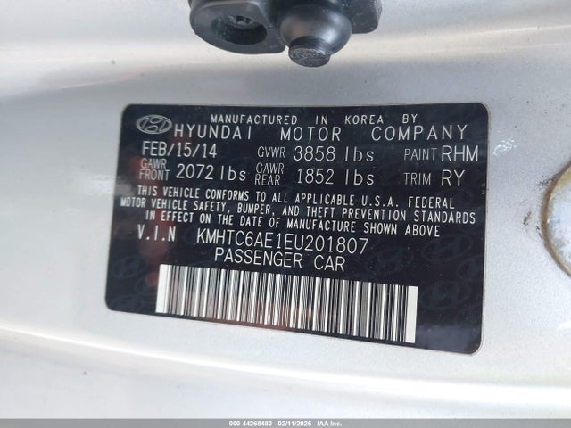 Hyundai Veloster Turbo W/black 2014 KMHTC6AE1EU201807 Image 9