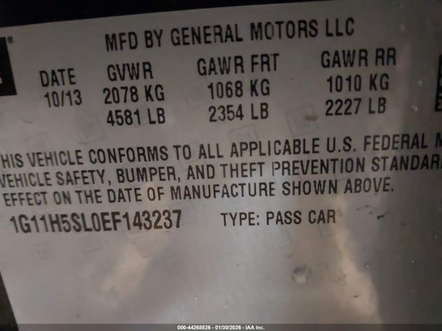 2014 CHEVROLET MALIBU 1G11H5SL0EF143237 Photo 8