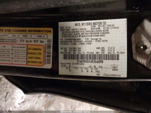 2018 FORD FUSION 3FA6P0HD4JR266898 Photo 8