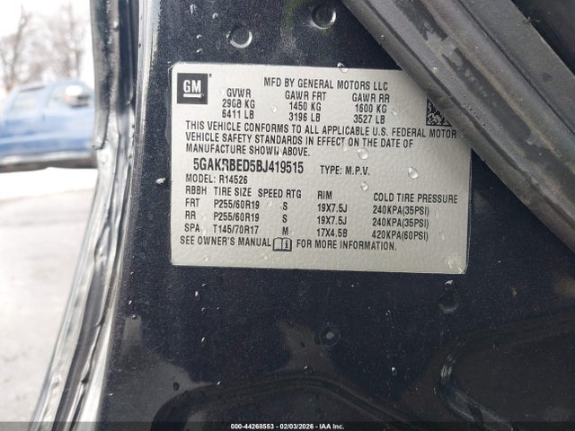Aukcja sprzedaży 2011 Buick Enclave 1xl, vin: 5GAKRBED5BJ419515, numer aukcji: 44268553