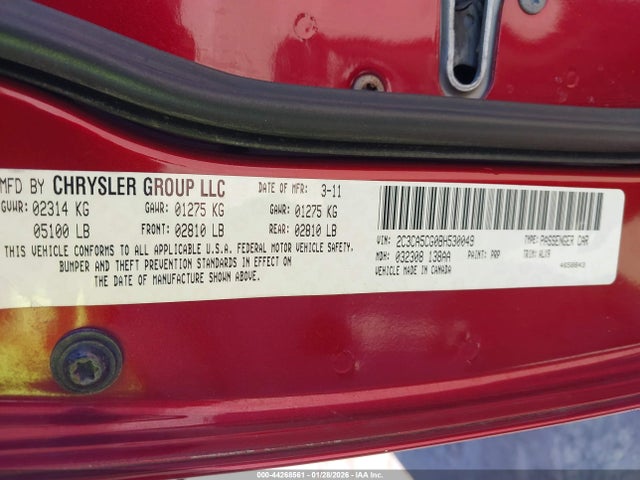 44268561 :رقم المزاد ، 2C3CA5CG0BH530049 vin ، 2011 Chrysler 300 Limited مزاد بيع
