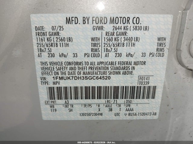 1FMUK7DH3SGC64520 Ford Explorer Active
