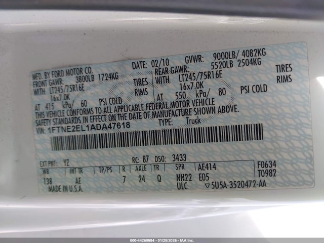 2010 FORD E-250 1FTNE2EL1ADA47618 Photo 8