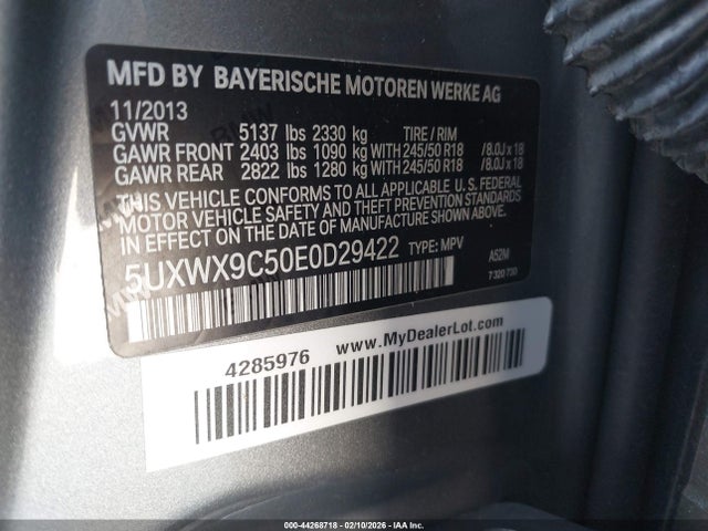 Продаж на аукціоні авто 2014 Bmw X3 Xdrive28i, vin: 5UXWX9C50E0D29422, номер лоту: 44268718