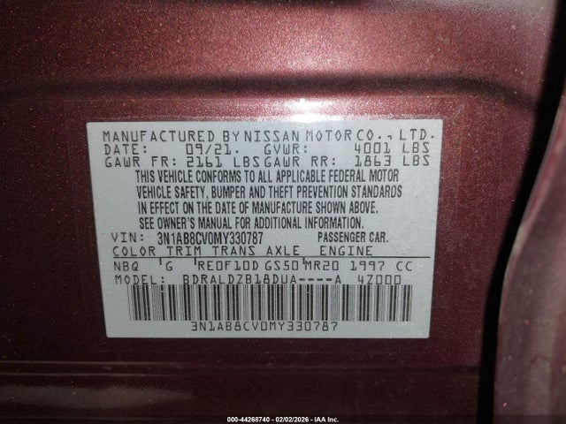 2021 NISSAN SENTRA 3N1AB8CV0MY330787 Photo 8