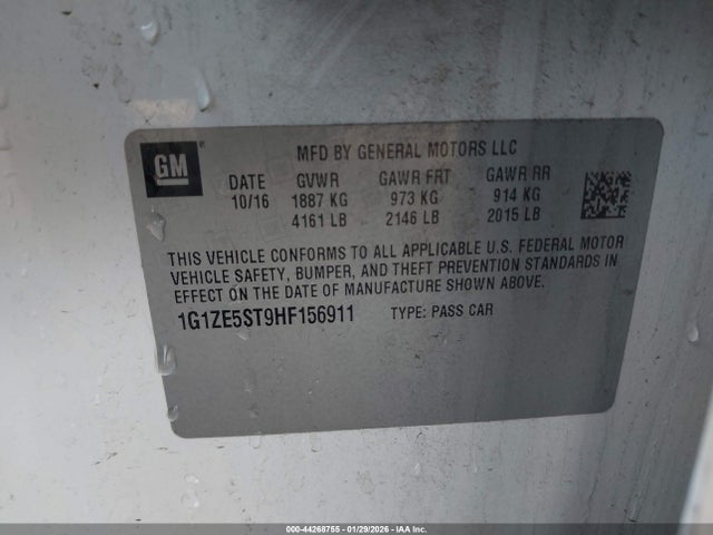 1G1ZE5ST9HF156911 Chevrolet MALIBU 1LT