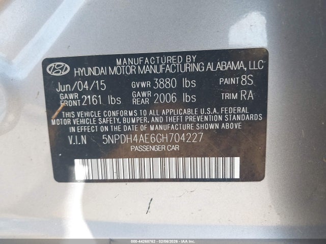 Hyundai ELANTRA SE 2016 5NPDH4AE6GH704227 Image 9