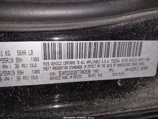 2019 DODGE JOURNEY 3C4PDDGG2KT706938 Photo 8