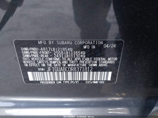 Subaru Impreza Base 5-door 2024 JF1GUABC0R8371812 Image 9