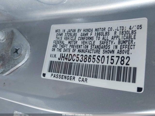 2005 ACURA RSX JH4DC53865S015782 Photo 8