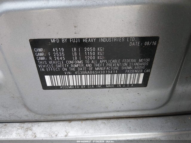 4S3BNAB65H3019414 Subaru Legacy 2.5i