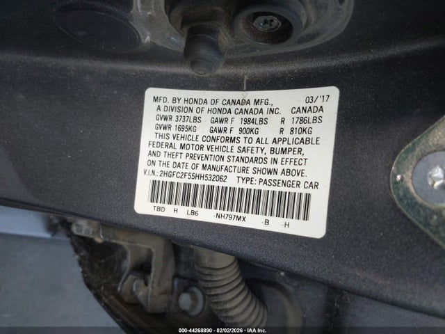 Honda Civic Lx 2017 2HGFC2F55HH532062 Image 9