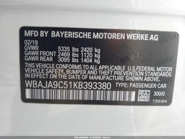 WBAJA9C51KB393380 BMW 530e Iperformance