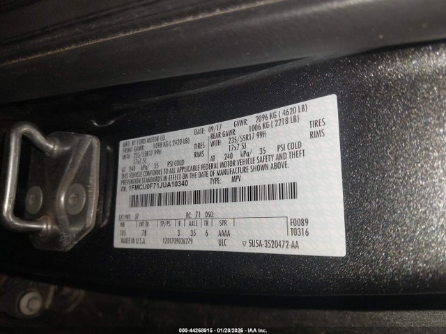 Ford ESCAPE S 2018 1FMCU0F71JUA10340 Image 9