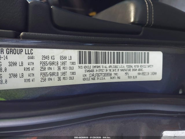 Jeep Grand Cherokee Limited 2015 1C4RJFBG7FC659590 Image 9
