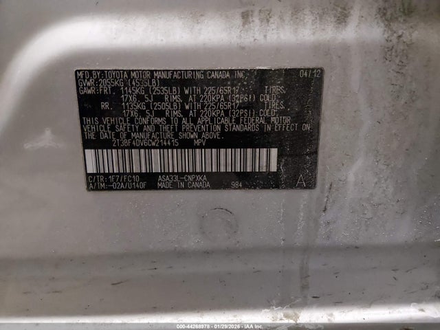 2012 TOYOTA RAV4 2T3BF4DV6CW214415 Photo 8