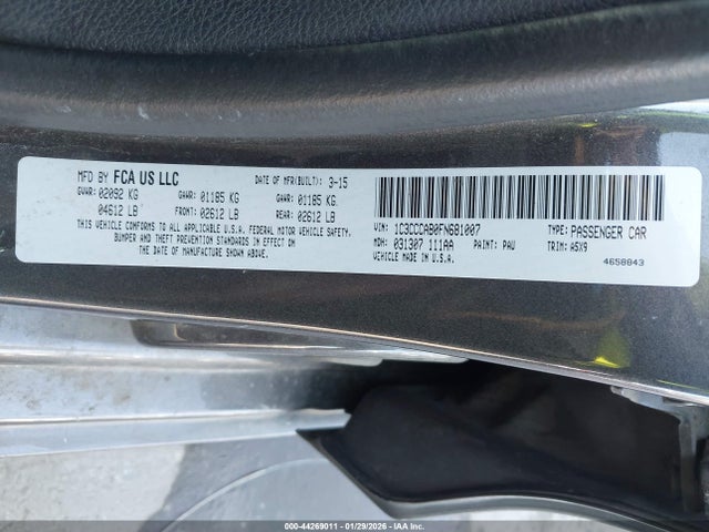 Продаж на аукціоні авто 2015 Chrysler 200 Limited, vin: 1C3CCCAB0FN681007, номер лоту: 44269011