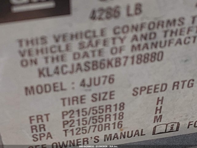 Продаж на аукціоні авто 2019 Buick Encore Fwd Preferred, vin: KL4CJASB6KB718880, номер лоту: 44269035