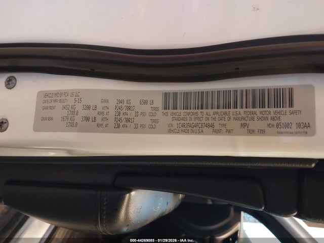 Jeep Grand Cherokee Laredo 2015 1C4RJFAG4FC874846 Image 9