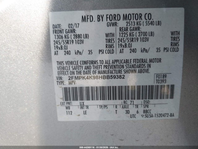2017 FORD EDGE 2FMPK4K98HBB59382 Photo 8