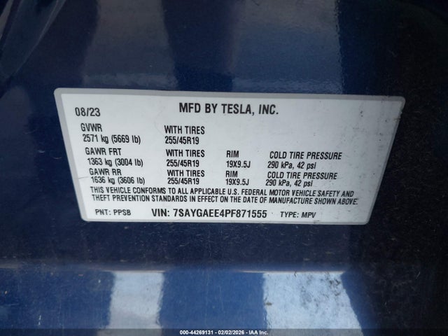 2023 TESLA MODEL Y 7SAYGAEE4PF871555 Photo 8