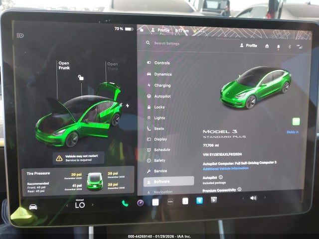 5YJ3E1EAXLF612024 Tesla Model 3 Standard Range Plus Rear-wheel Drive/standard Range Rear-wheel Drive
