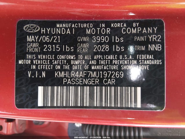 KMHLR4AF7MU197269 Hyundai Elantra N Line
