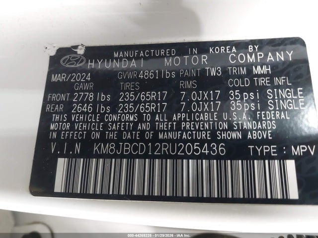 2024 HYUNDAI TUCSON HYBRID KM8JBCD12RU205436 Photo 8