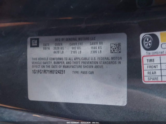 1G1FG1R71H0124231 Chevrolet CAMARO 2SS