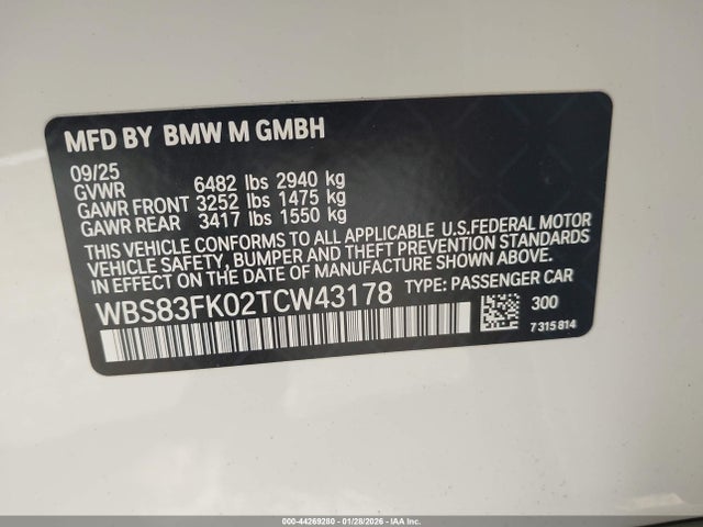 WBS83FK02TCW43178 BMW M5