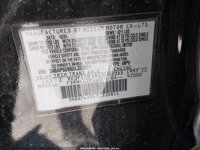 Aukcja sprzedaży 2025 Nissan Kicks Sr Intelligent Awd, vin: 3N8AP6DB6SL332811, numer aukcji: 44269298