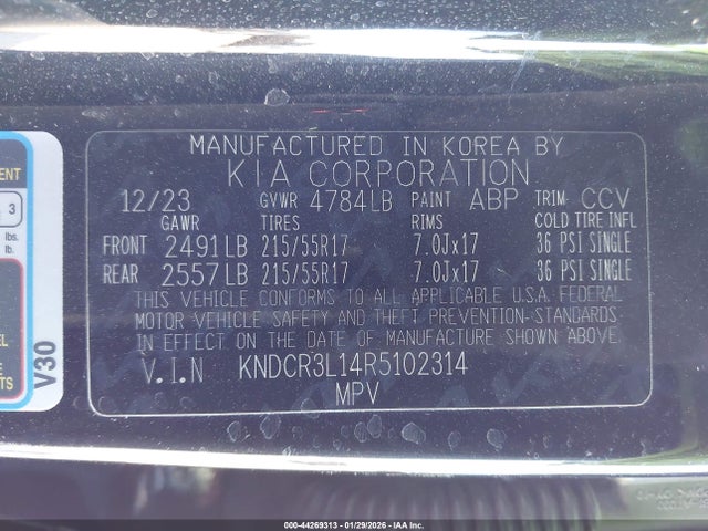 KNDCR3L14R5102314 KIA Niro Ev Wind