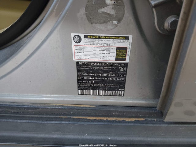 Продажа на аукционе авто 2007 Mercedes-benz Gl 450 4matic, vin: 4JGBF71E77A160404, номер лота: 44269350