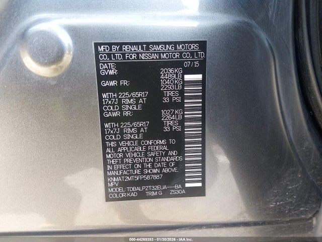 Nissan ROGUE S 2015 KNMAT2MT5FP587887 Image 9