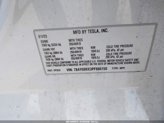 2023 TESLA MODEL Y 7SAYGDEE3PF666150 Photo 8