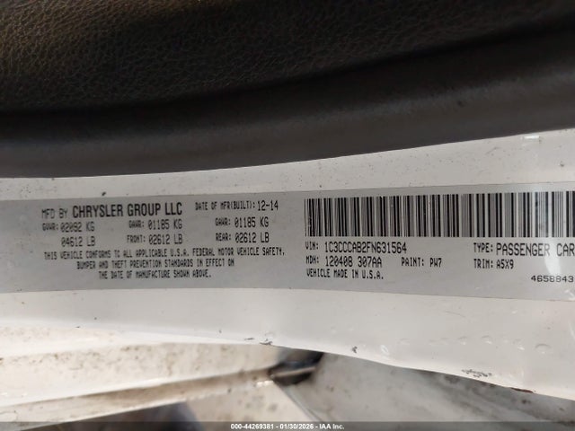 Chrysler 200 Limited 2015 1C3CCCAB2FN631564 Image 9