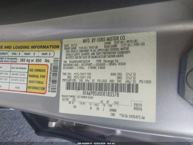 3FA6P0SU0ER183578 Ford Fusion Energi Titanium