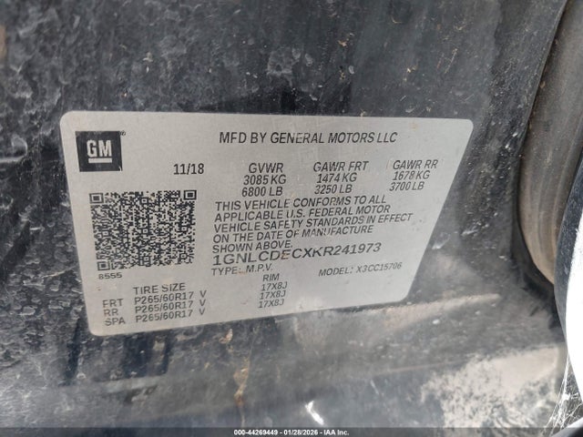 2019 CHEVROLET TAHOE 1GNLCDECXKR241973 Photo 8