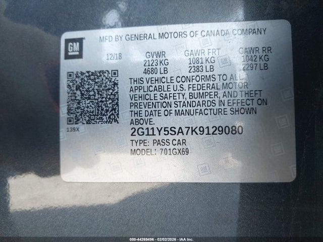 2G11Y5SA7K9129080 Chevrolet IMPALA LS