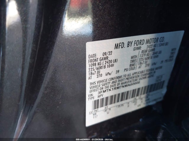 Ford Mustang Mach-e Select 2022 3FMTK1RM7NMA60666 Image 9