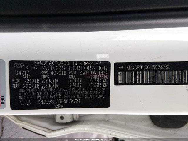 KNDCB3LC6H5078781 KIA NIRO FE
