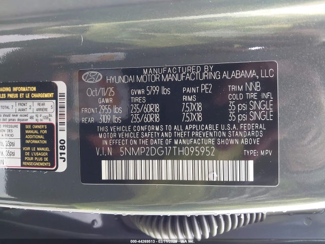 Hyundai Santa Fe Sel 2026 5NMP2DG17TH095952 Image 9